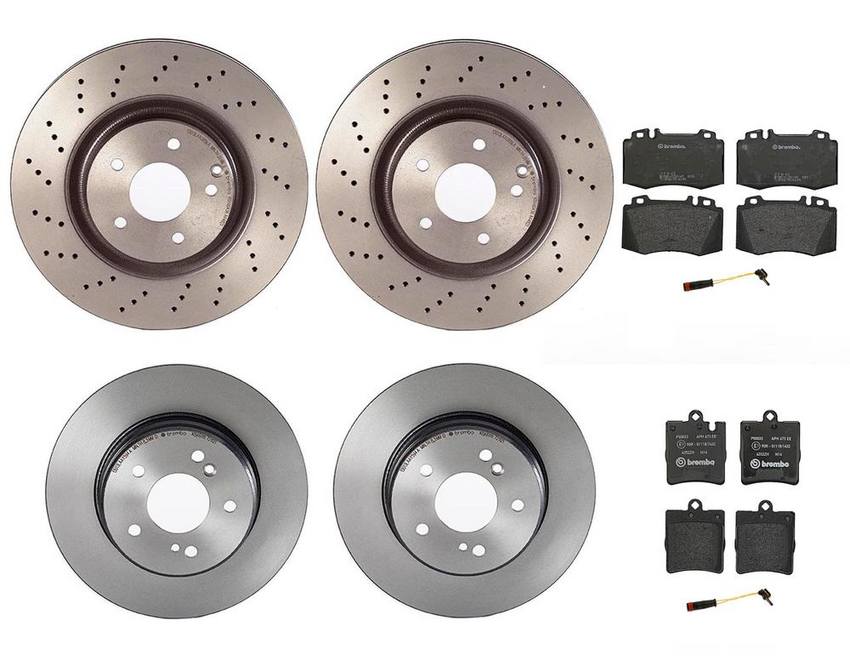 Mercedes Brakes Kit - Pads & Rotors Front and Rear (330mm/290mm) (Low-Met) 210423101264 - Brembo 4015184KIT